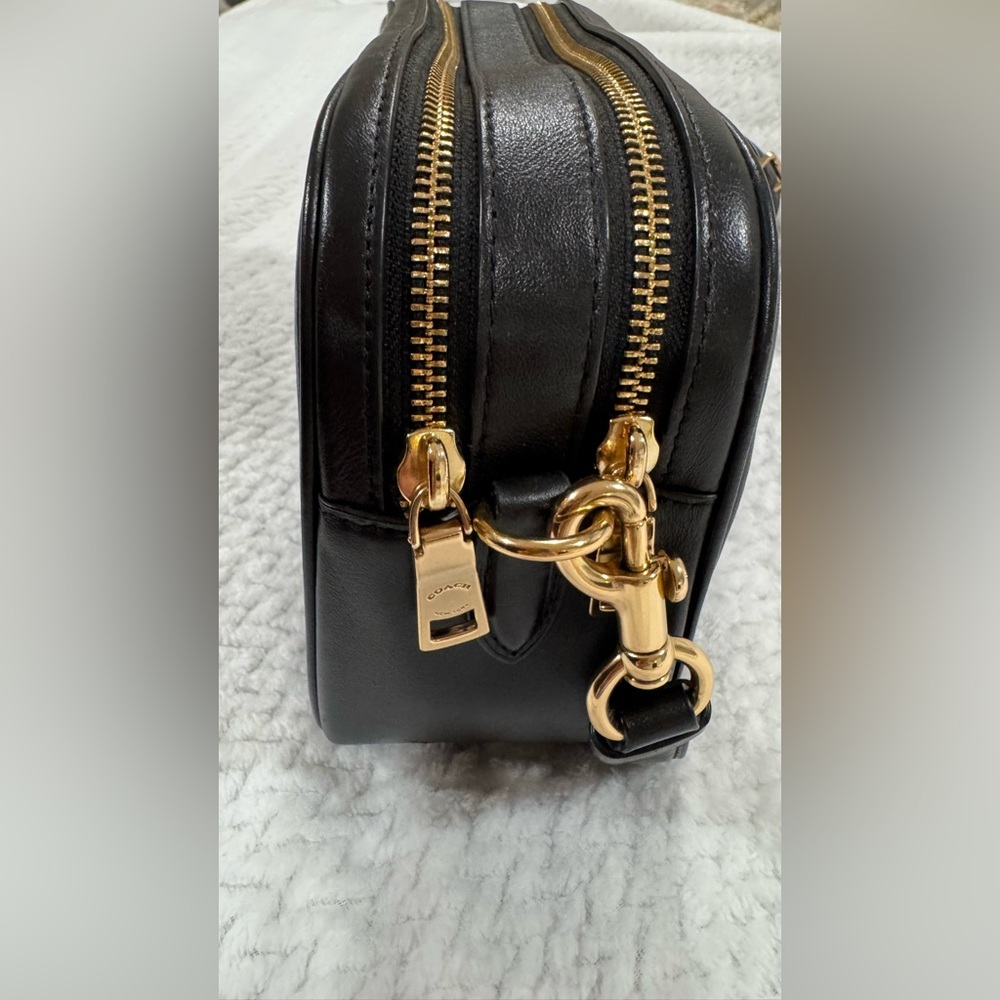 Coach Jes Quilted Crossbody, Black with gold hardware - Picture 5 of 11